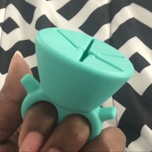 Polish Bottle Holder Ring, Teal